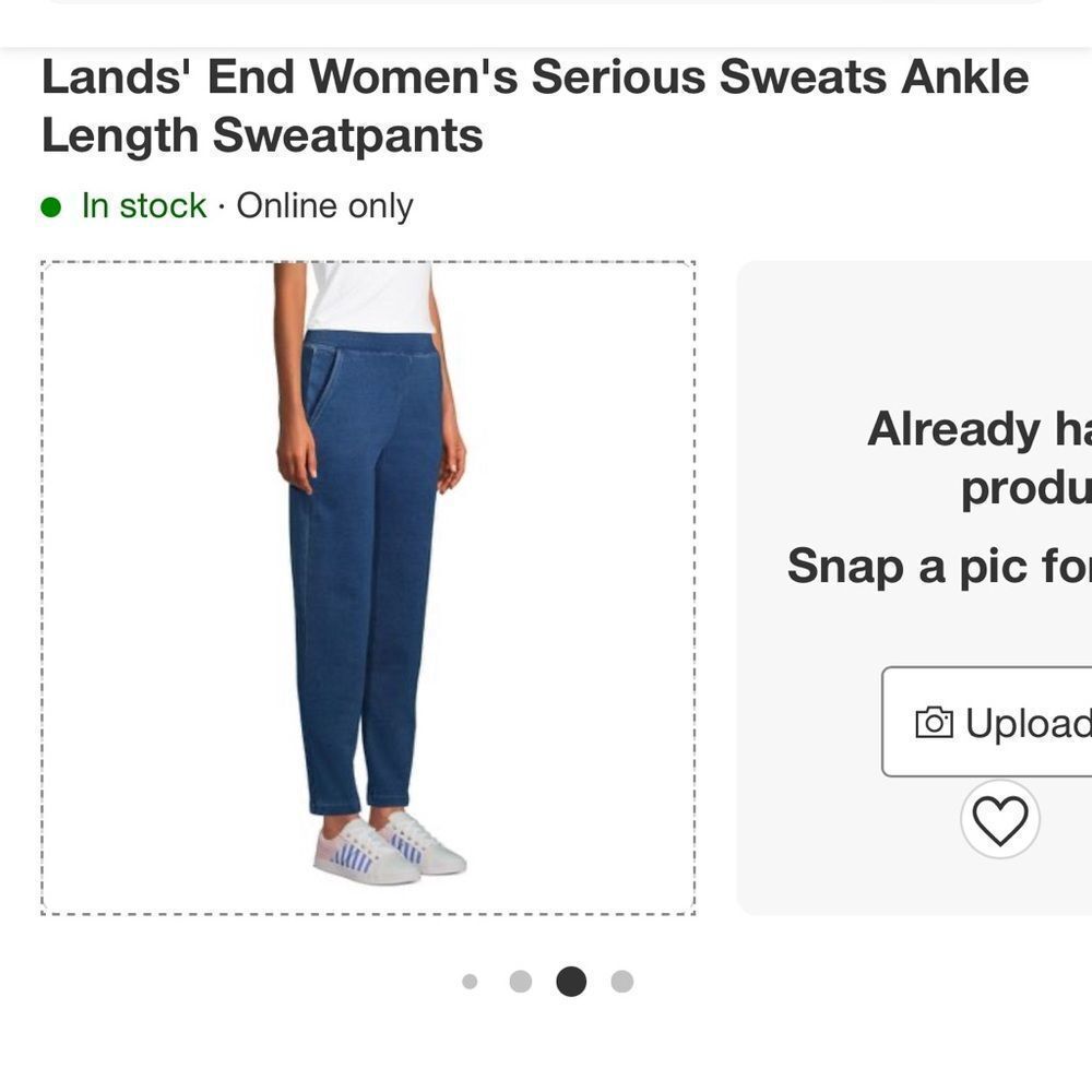 NWOT Lands’ End Women’s Sweats Ankle Length Sweatpants in Dark Indigo Size M - Picture 7 of 17